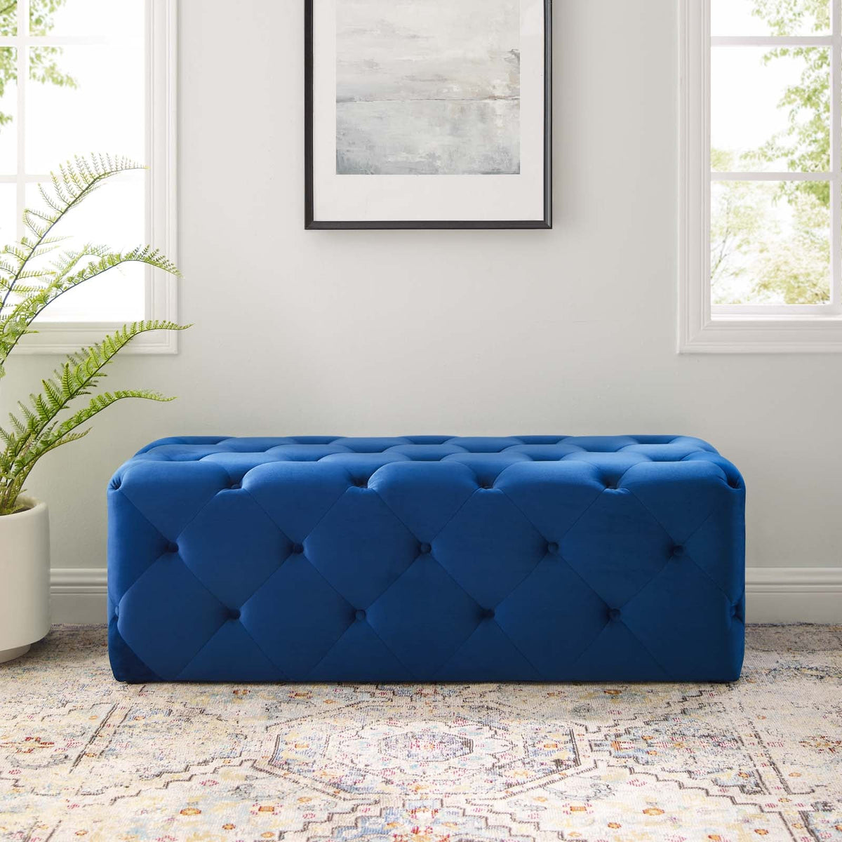 Amour 48" Tufted Button Entryway Performance Velvet Bench Modway Model: eei-3768