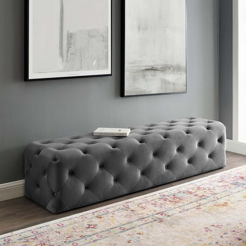 Amour 72" Tufted Button Entryway Performance Velvet Bench Modway Model: eei-3772