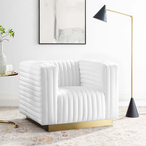 Charisma Channel Tufted Performance Velvet Accent Armchair Modway Model: eei-3887
