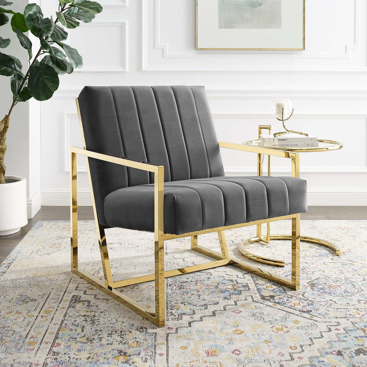 Inspire Channel Tufted Performance Velvet Armchair Modway Model: eei-3914