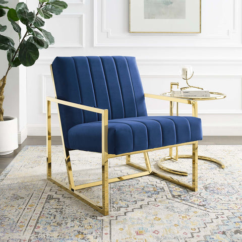 Inspire Channel Tufted Performance Velvet Armchair Modway Model: eei-3914