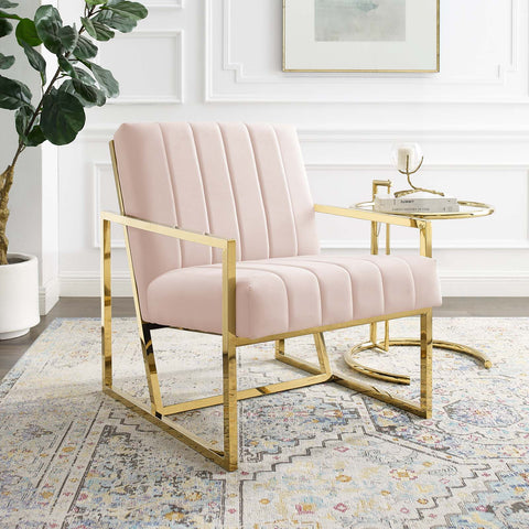 Inspire Channel Tufted Performance Velvet Armchair Modway Model: eei-3914