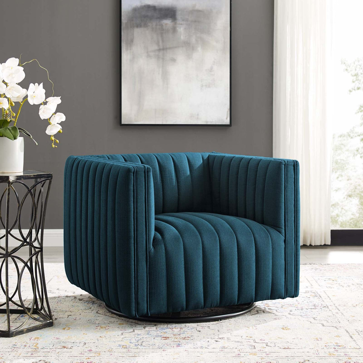 Conjure Tufted Swivel Upholstered Armchair Modway Model: eei-3926