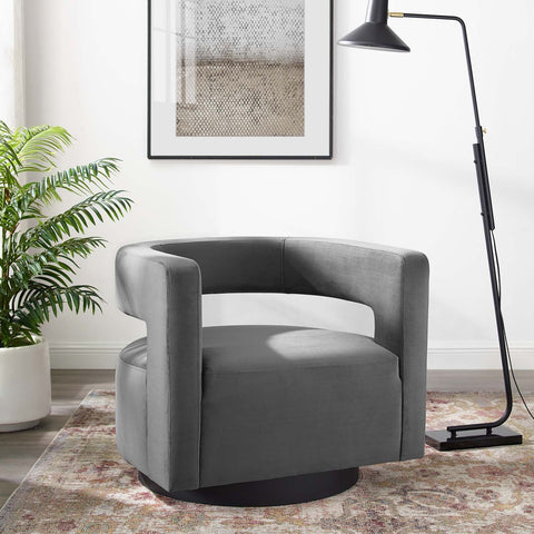 Spin Cutaway Performance Velvet Swivel Armchair Modway Model: eei-3947