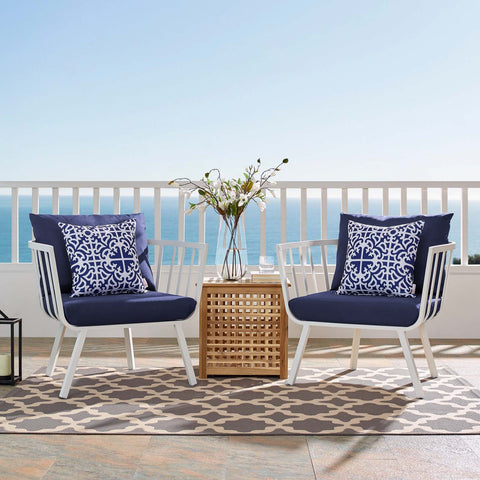 Riverside Outdoor Patio Aluminum Armchair Set of 2 Modway Model: eei-3960