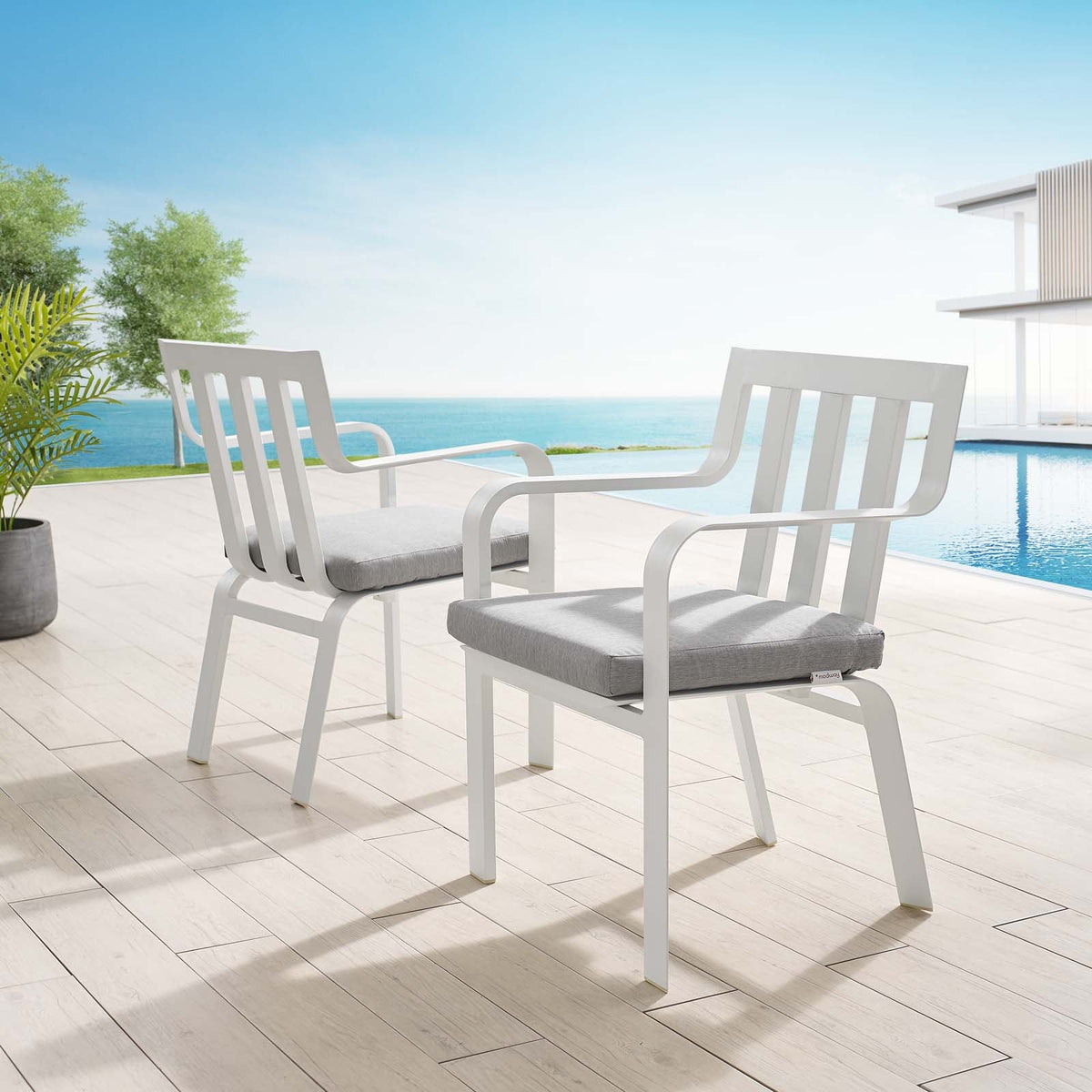 Baxley Outdoor Patio Aluminum Armchair Set of 2 Modway Model: eei-3961