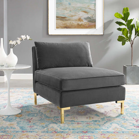 Ardent Performance Velvet Armless Chair Modway Model: eei-3986