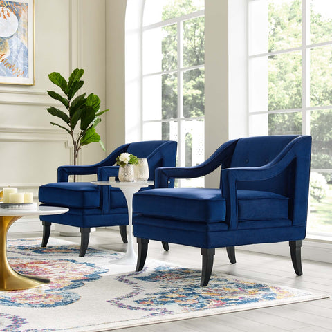 Concur Living Room Set Performance Velvet Set of 2 Modway Model: EEI-4026-NAV