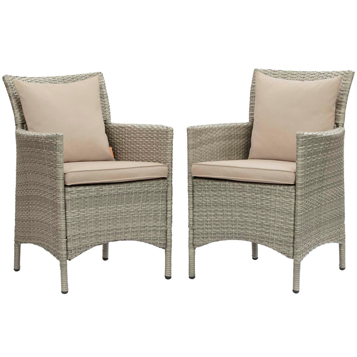 Conduit Outdoor Patio Wicker Rattan Dining Armchair Set of 2 Modway Model: eei-4027