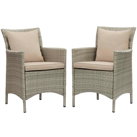 Conduit Outdoor Patio Wicker Rattan Dining Armchair Set of 2 Modway Model: eei-4027