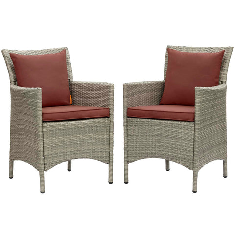 Conduit Outdoor Patio Wicker Rattan Dining Armchair Set of 2 Modway Model: eei-4027