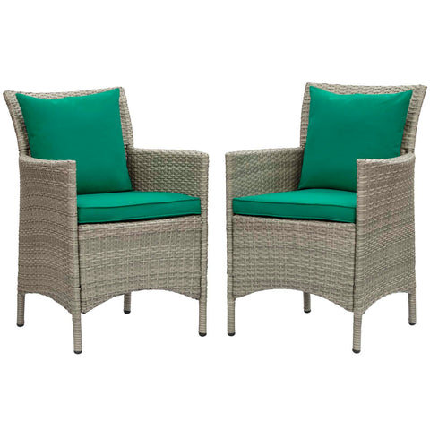 Conduit Outdoor Patio Wicker Rattan Dining Armchair Set of 2 Modway Model: eei-4027