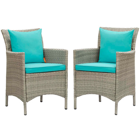 Conduit Outdoor Patio Wicker Rattan Dining Armchair Set of 2 Modway Model: eei-4027