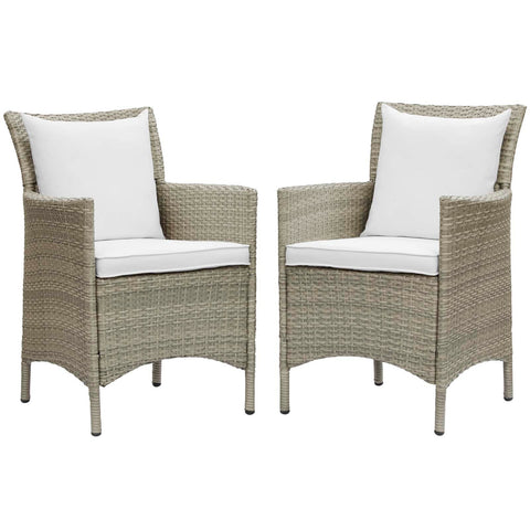 Conduit Outdoor Patio Wicker Rattan Dining Armchair Set of 2 Modway Model: eei-4027