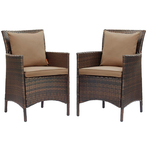 Conduit Outdoor Patio Wicker Rattan Dining Armchair Set of 2 Modway Model: eei-4030