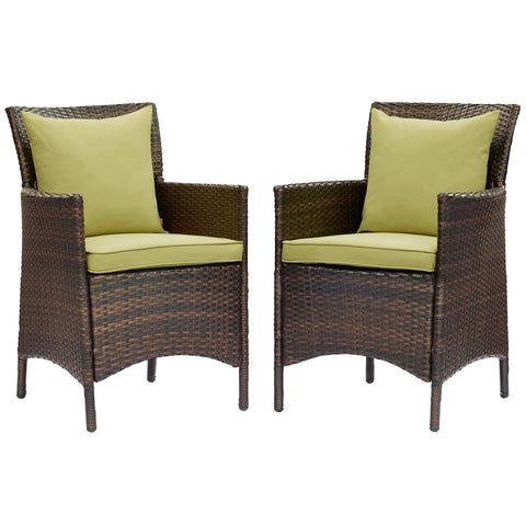 Conduit Outdoor Patio Wicker Rattan Dining Armchair Set of 2 Modway Model: eei-4030