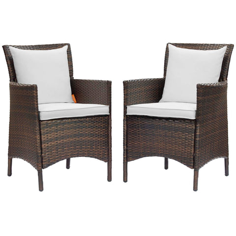 Conduit Outdoor Patio Wicker Rattan Dining Armchair Set of 2 Modway Model: eei-4030