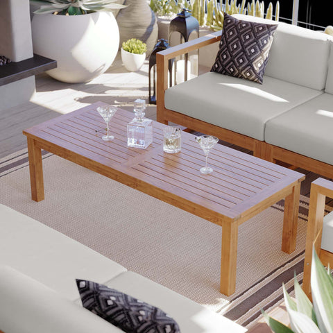Upland Outdoor Patio Teak Wood Coffee Table Modway Model: eei-4122