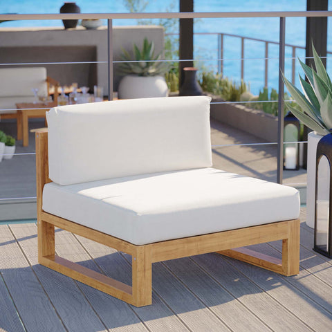 Upland Outdoor Patio Teak Wood Armless Chair Modway Model: eei-4125