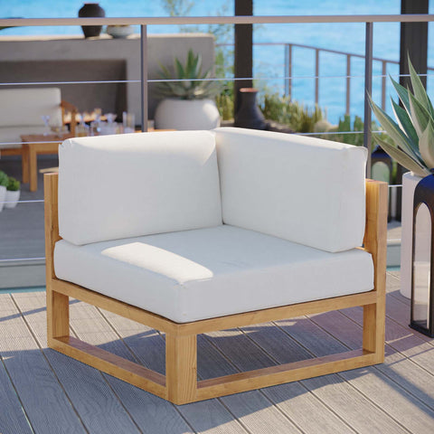 Upland Outdoor Patio Teak Wood Corner Chair Modway Model: eei-4126
