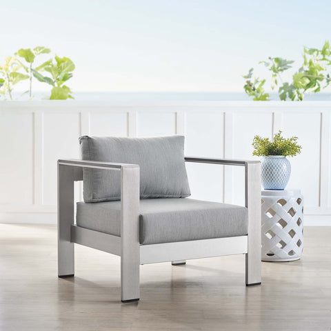 Shore Sunbrella® Fabric Aluminum Outdoor Patio Armchair Modway Model: eei-4225