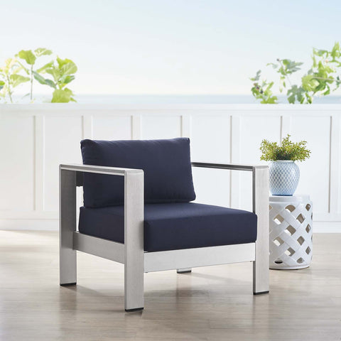 Shore Sunbrella® Fabric Aluminum Outdoor Patio Armchair Modway Model: eei-4225