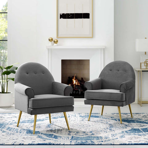 Revive Armchair Performance Velvet Set of 2 Modway Model: eei-4295