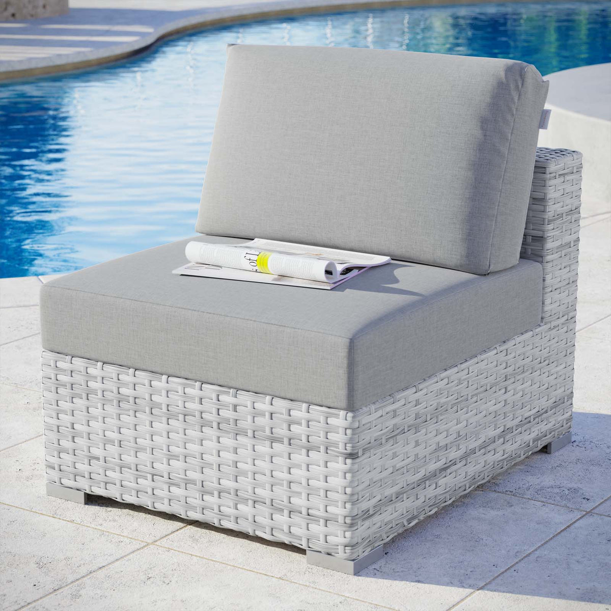 Convene Outdoor Patio Armless Chair Modway Model: eei-4298