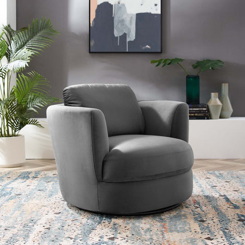 Pirouette Performance Velvet Swivel Armchair Modway Model: eei-4345