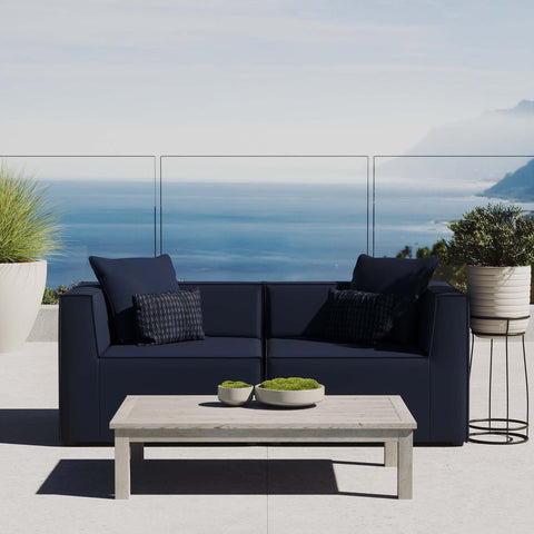 Saybrook Outdoor Patio Upholstered 2-Piece Sectional Sofa Loveseat Modway Model: eei-4377