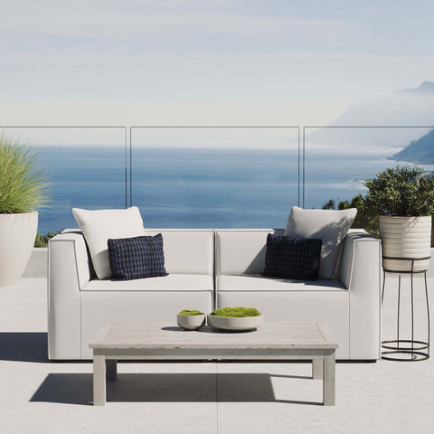 Saybrook Outdoor Patio Upholstered 2-Piece Sectional Sofa Loveseat Modway Model: eei-4377