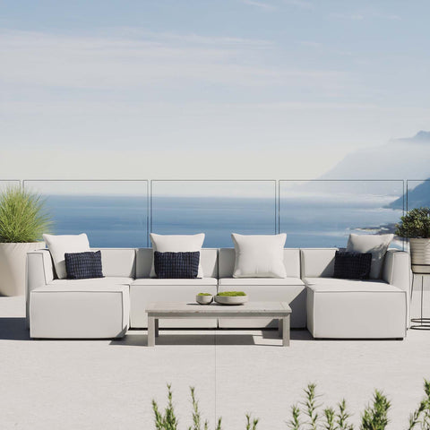 Saybrook Outdoor Patio Upholstered 6-Piece Sectional Sofa Modway Model: eei-4383