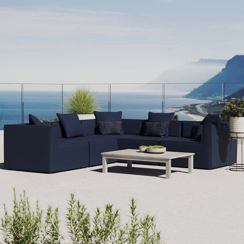 Saybrook Outdoor Patio Upholstered 5-Piece Sectional Sofa Modway Model: eei-4384