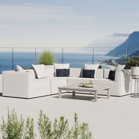 Saybrook Outdoor Patio Upholstered 5-Piece Sectional Sofa Modway Model: eei-4384