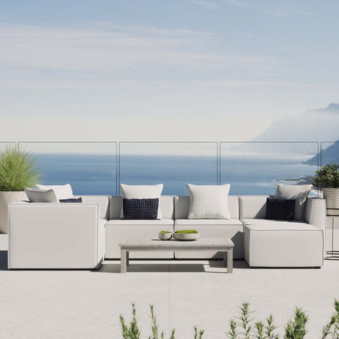 Saybrook Outdoor Patio Upholstered 6-Piece Sectional Sofa Modway Model: eei-4386