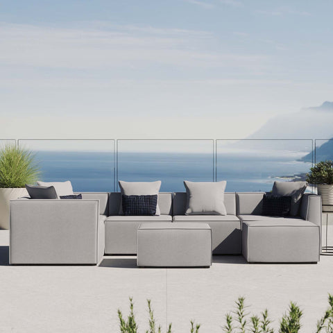 Saybrook Outdoor Patio Upholstered 7-Piece Sectional Sofa Modway Model: eei-4387