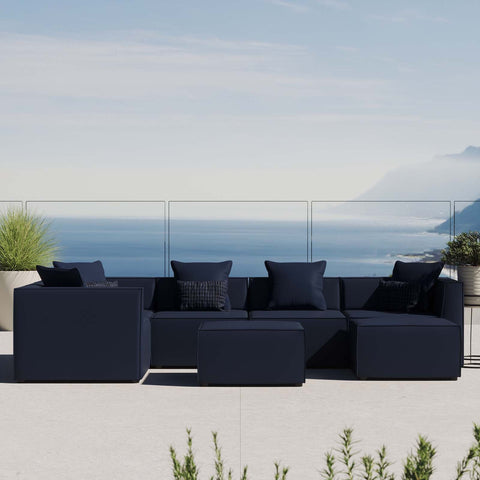 Saybrook Outdoor Patio Upholstered 7-Piece Sectional Sofa Modway Model: eei-4387