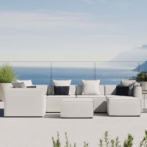 Saybrook Outdoor Patio Upholstered 7-Piece Sectional Sofa Modway Model: eei-4387