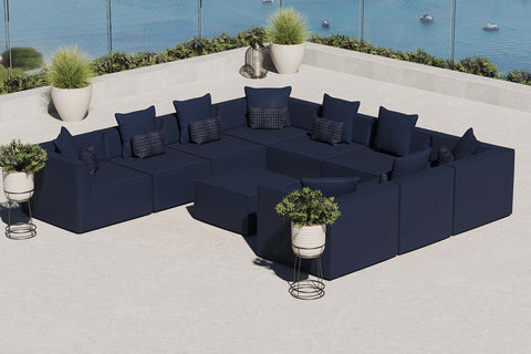 Saybrook Outdoor Patio Upholstered 10-Piece Sectional Sofa Modway Model: eei-4389