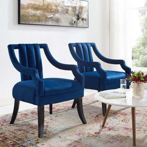 Harken Accent Chair Performance Velvet Set of 2 Modway Model: eei-4429