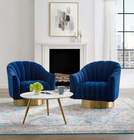Buoyant Swivel Chair Performance Velvet Set of 2 Modway Model: eei-4430