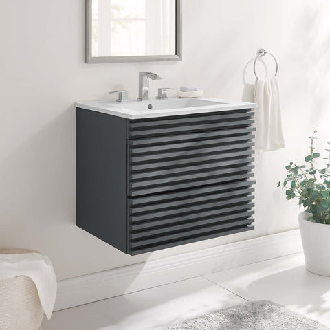 Render 24" Wall-Mount Bathroom Vanity Modway Model: eei-4433