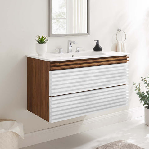 Render 36" Wall-Mount Bathroom Vanity Modway Model: eei-4436