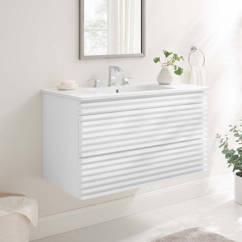 Render 36" Wall-Mount Bathroom Vanity Modway Model: eei-4436