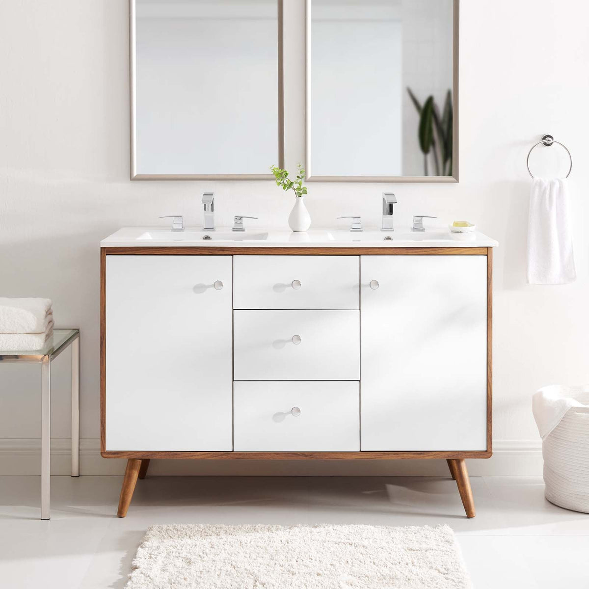 Transmit 48" Double Sink Bathroom Vanity Modway Model: eei-4440