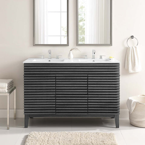 Render 48" Double Sink Bathroom Vanity Modway Model: eei-4441