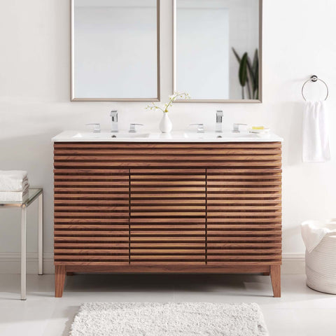 Render 48" Double Sink Bathroom Vanity Modway Model: eei-4441