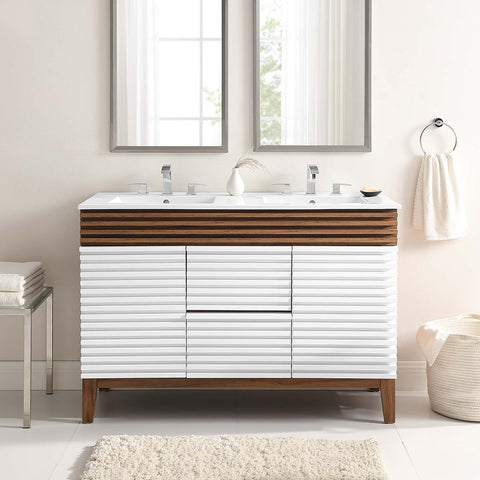 Render 48" Double Sink Bathroom Vanity Modway Model: eei-4441