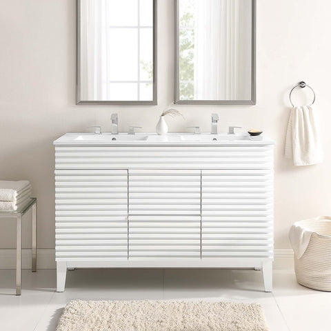 Render 48" Double Sink Bathroom Vanity Modway Model: eei-4441