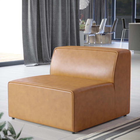 Mingle Vegan Leather Armless Chair Modway Model: eei-4623